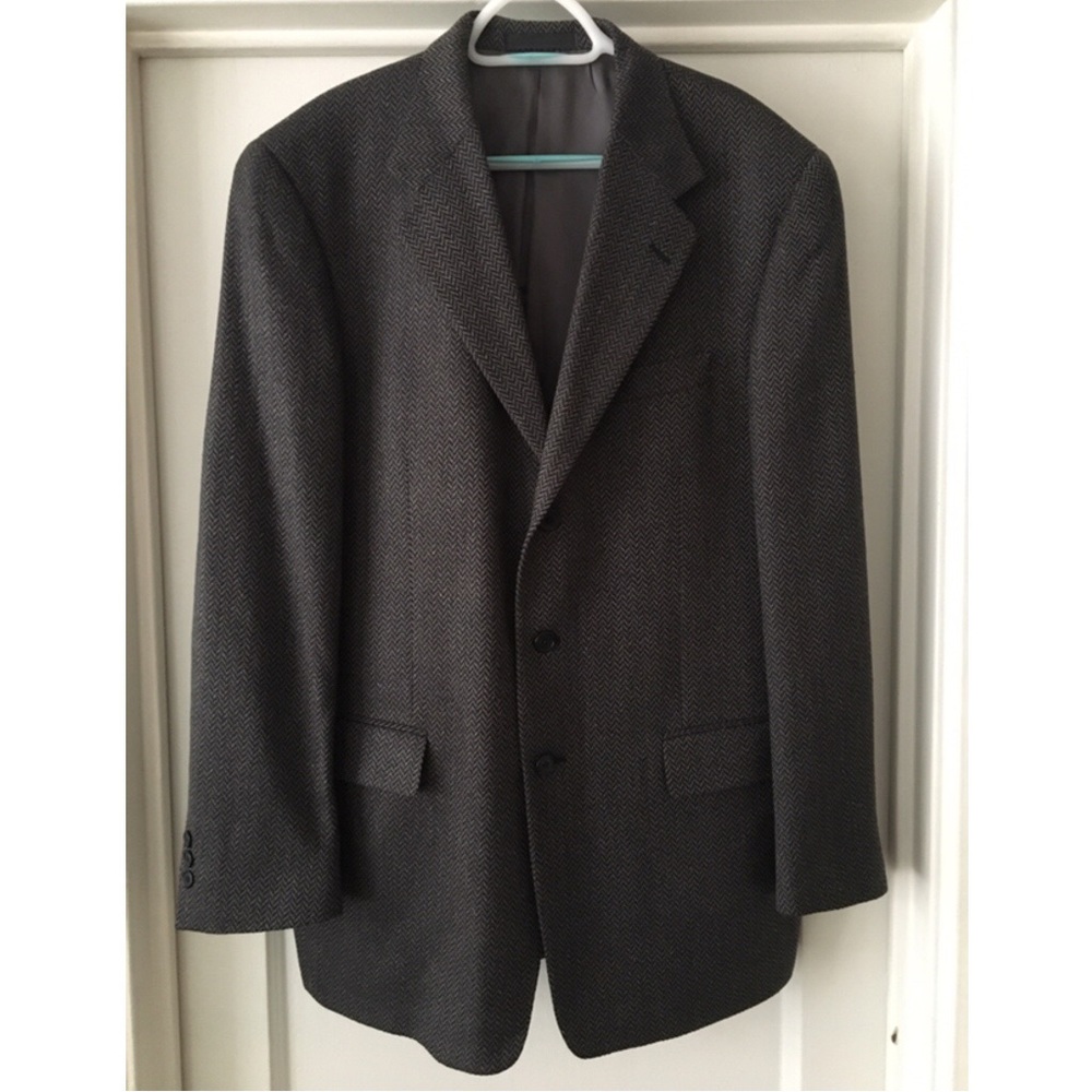 Men’s Tallia Wool Silk Blend Herringbone Blazer